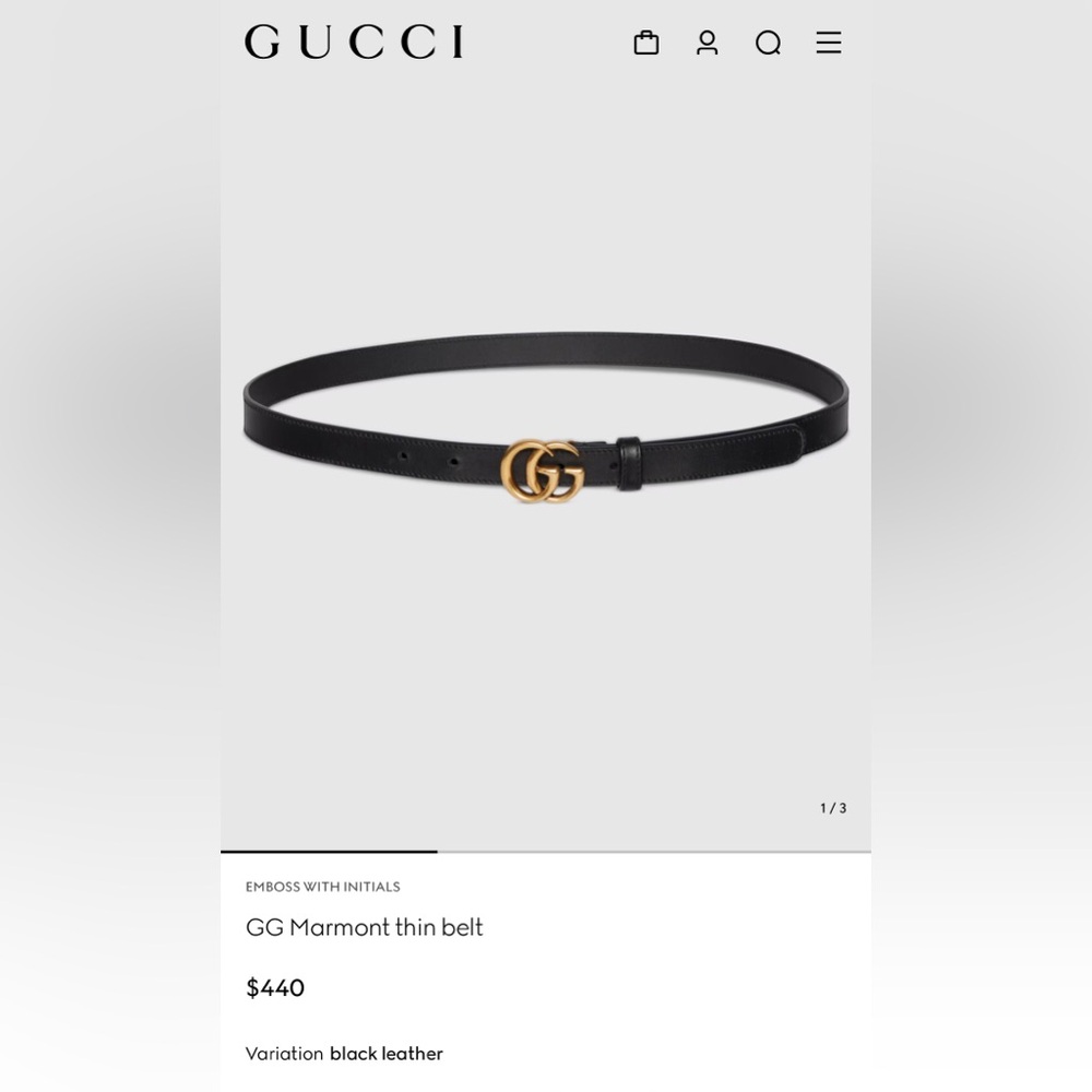 GG Marmont thin belt.